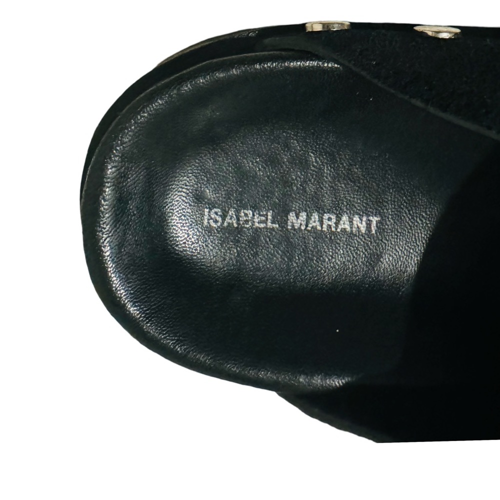 ISABEL MARANT suede, rhinestone buckle slides sz9 $149 - Picture 3 of 5